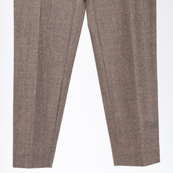 Brunello Cucinelli Brown Micro-Plaid Stretch-Wool Trousers - Picture 5 of 10
